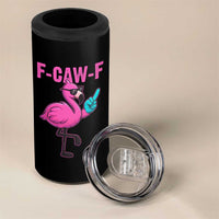 Funny F-Caw-F Flamingo 4 in 1 Can Cooler Tumbler Adult Humor - Wonder Print Shop