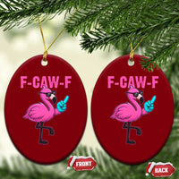 Funny F-Caw-F Flamingo Ceramic Ornament Adult Humor - Wonder Print Shop
