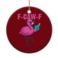 Funny F-Caw-F Flamingo Ceramic Ornament Adult Humor - Wonder Print Shop