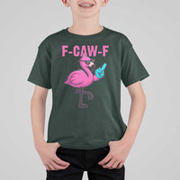 Funny F-Caw-F Flamingo T Shirt For Kid Adult Humor - Wonder Print Shop