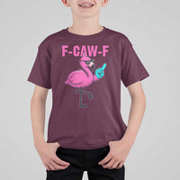 Funny F-Caw-F Flamingo T Shirt For Kid Adult Humor - Wonder Print Shop