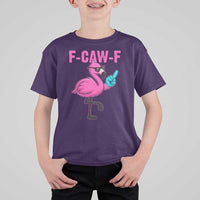 Funny F-Caw-F Flamingo T Shirt For Kid Adult Humor - Wonder Print Shop
