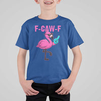Funny F-Caw-F Flamingo T Shirt For Kid Adult Humor - Wonder Print Shop
