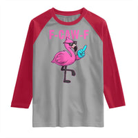 Funny F-Caw-F Flamingo Raglan Shirt Adult Humor - Wonder Print Shop