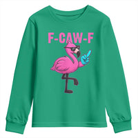 Funny F-Caw-F Flamingo Youth Sweatshirt Adult Humor - Wonder Print Shop