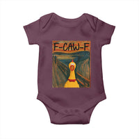 F Caw F Screaming Chicken Baby Onesie Funny Fawk Off Meme - Wonder Print Shop