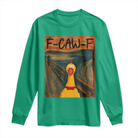 F Caw F Screaming Chicken Long Sleeve Shirt Funny Fawk Off Meme - Wonder Print Shop