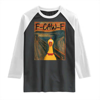 F Caw F Screaming Chicken Raglan Shirt Funny Fawk Off Meme - Wonder Print Shop