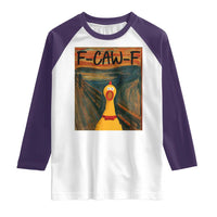 F Caw F Screaming Chicken Raglan Shirt Funny Fawk Off Meme - Wonder Print Shop