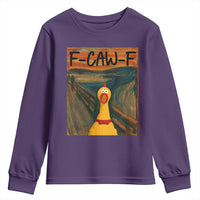 F Caw F Screaming Chicken Youth Sweatshirt Funny Fawk Off Meme - Wonder Print Shop