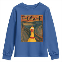 F Caw F Screaming Chicken Youth Sweatshirt Funny Fawk Off Meme - Wonder Print Shop