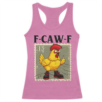 F Caw F Screaming Chicken Racerback Tank Top Metal Heavy Punk Rock Music - Wonder Print Shop