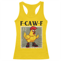 F Caw F Screaming Chicken Racerback Tank Top Metal Heavy Punk Rock Music - Wonder Print Shop