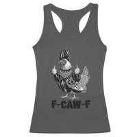 F Caw F Screaming Chicken Racerback Tank Top Metal Heavy Punk Rock Music Lovers - Wonder Print Shop