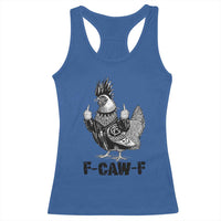 F Caw F Screaming Chicken Racerback Tank Top Metal Heavy Punk Rock Music Lovers - Wonder Print Shop
