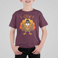 F-Caw-F Funny Turkey T Shirt For Kid Happy Thanksgiving Day Family Dinner - Wonder Print Shop