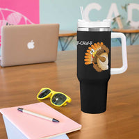 F-Caw-F Funny Silly Turkey Tumbler With Handle Happy Thanksgiving Day Family Dinner - Wonder Print Shop