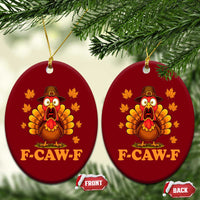 F-Caw-F Funny Turkey Ceramic Ornament Happy Thanksgiving Day Autumn Family Dinner - Wonder Print Shop