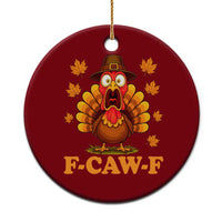 F-Caw-F Funny Turkey Ceramic Ornament Happy Thanksgiving Day Autumn Family Dinner - Wonder Print Shop