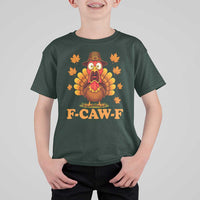 F-Caw-F Funny Turkey T Shirt For Kid Happy Thanksgiving Day Autumn Family Dinner - Wonder Print Shop