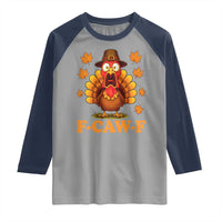 F-Caw-F Funny Turkey Raglan Shirt Happy Thanksgiving Day Autumn Family Dinner - Wonder Print Shop