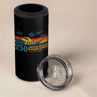 Marine 250th Anniversary 4 in 1 Can Cooler Tumbler Patriotic Military Gift for Veterans - Wonder Print Shop