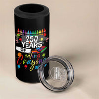 250 Years Of Eating Crayons 4 in 1 Can Cooler Tumbler Marine Veteran 250th Anniversary - Wonder Print Shop