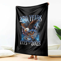 Marine Veteran 250th Anniversary Throw Blanket Eagle Patriotic Military Gift for Marines Veterans - Wonder Print Shop