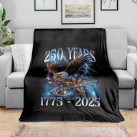 Marine Veteran 250th Anniversary Throw Blanket Eagle Patriotic Military Gift for Marines Veterans - Wonder Print Shop