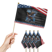 Marine Veteran 250th Anniversary Patriotic Handheld Flag Eagle Military Gift for Marines Veterans