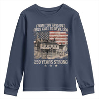Tun Tavern 250th Anniversary Youth Sweatshirt Patriotic Veteran Military Gift American Flag - Wonder Print Shop