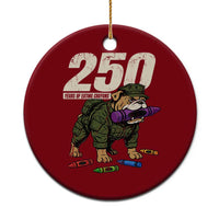 250 Years Of Eating Crayons Ceramic Ornament Vintage Bulldog Patriotic Veteran Military Gift - Wonder Print Shop