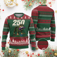 250 Years Of Eating Crayons Ugly Christmas Sweater Vintage Bulldog Patriotic Veteran Military Gift - Wonder Print Shop