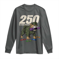 250 Years Of Eating Crayons Long Sleeve Shirt Vintage Bulldog Patriotic Veteran Military Gift - Wonder Print Shop