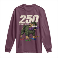 250 Years Of Eating Crayons Long Sleeve Shirt Vintage Bulldog Patriotic Veteran Military Gift - Wonder Print Shop