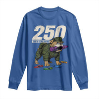 250 Years Of Eating Crayons Long Sleeve Shirt Vintage Bulldog Patriotic Veteran Military Gift - Wonder Print Shop
