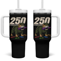 250 Years Of Eating Crayons Tumbler With Handle Vintage Bulldog Patriotic Veteran Military Gift - Wonder Print Shop