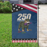 250 Years Of Eating Crayons Garden Flag Vintage Bulldog Patriotic Veteran Military Gift