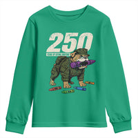 250 Years Of Eating Crayons Youth Sweatshirt Vintage Bulldog Patriotic Veteran Military Gift - Wonder Print Shop
