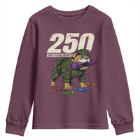 250 Years Of Eating Crayons Youth Sweatshirt Vintage Bulldog Patriotic Veteran Military Gift - Wonder Print Shop