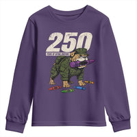 250 Years Of Eating Crayons Youth Sweatshirt Vintage Bulldog Patriotic Veteran Military Gift - Wonder Print Shop