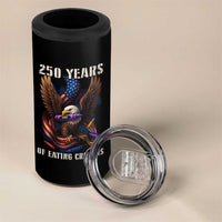 250 Years Of Eating Crayons 4 in 1 Can Cooler Tumbler Funny Eagle 250th Anniversary Veterans Gifts - Wonder Print Shop