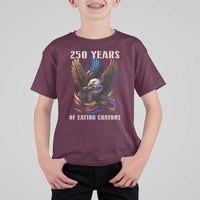 250 Years Of Eating Crayons T Shirt For Kid Funny Eagle 250th Anniversary Veterans Gifts - Wonder Print Shop
