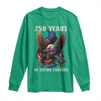 250 Years Of Eating Crayons Long Sleeve Shirt Funny Eagle 250th Anniversary Veterans Gifts - Wonder Print Shop