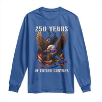 250 Years Of Eating Crayons Long Sleeve Shirt Funny Eagle 250th Anniversary Veterans Gifts - Wonder Print Shop