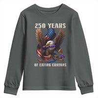 250 Years Of Eating Crayons Youth Sweatshirt Funny Eagle 250th Anniversary Veterans Gifts - Wonder Print Shop