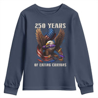 250 Years Of Eating Crayons Youth Sweatshirt Funny Eagle 250th Anniversary Veterans Gifts - Wonder Print Shop