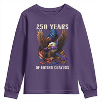 250 Years Of Eating Crayons Youth Sweatshirt Funny Eagle 250th Anniversary Veterans Gifts - Wonder Print Shop