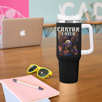 Crayon Eater Tumbler With Handle Funny Eagle 250th Anniversary Veterans Gifts - Wonder Print Shop
