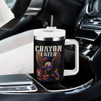 Crayon Eater Tumbler With Handle Funny Eagle 250th Anniversary Veterans Gifts - Wonder Print Shop